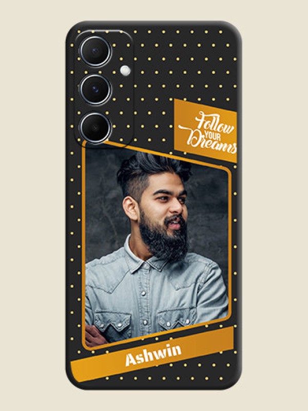 Custom Follow Your Dreams with White Dots On Space Black Custom Soft Matte Mobile Back Cover - Galaxy M55 5G