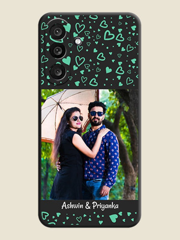 Custom Sea Green Indefinite Love Pattern on Photo On Space Black Custom Soft Matte Mobile Back Cover - Samsung Galaxy M56 5G