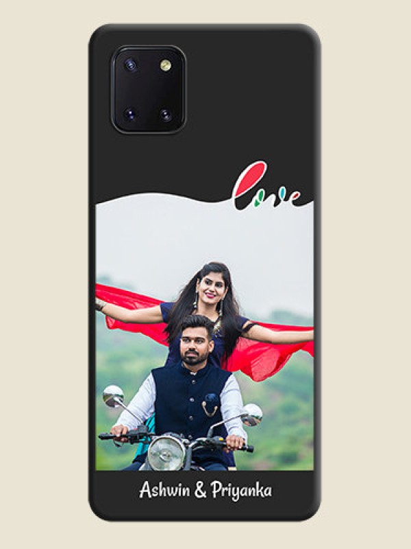 Custom Fall in Love Pattern with Picture on Photo on Space Black Soft Matte Mobile Case - Galaxy Note 10 Lite