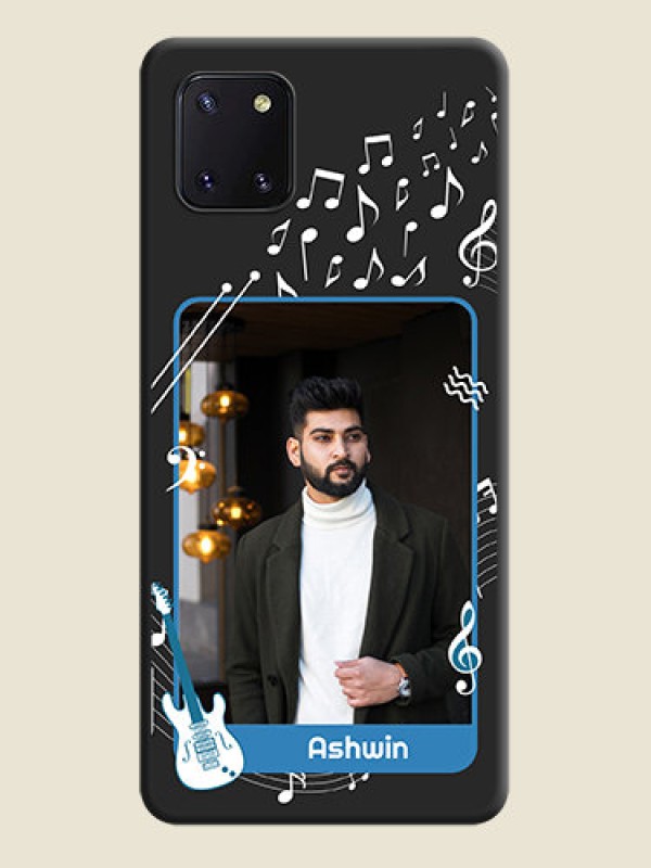 Custom Musical Theme Design with Text on Photo on Space Black Soft Matte Mobile Case - Galaxy Note 10 Lite