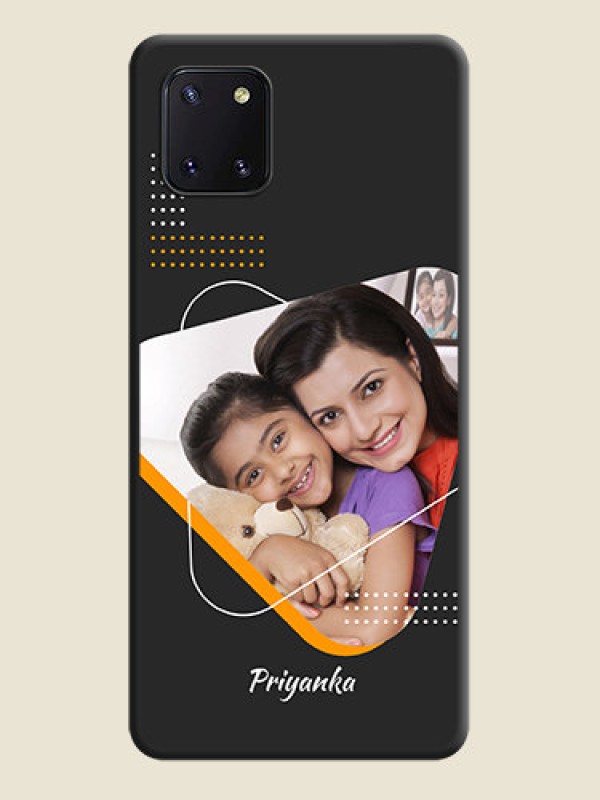 Custom Yellow Triangle on Photo on Space Black Soft Matte Phone Cover - Galaxy Note 10 Lite