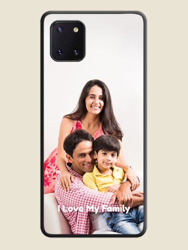Custom Full Single Pic Upload With Text On Space Black Personalized Soft Matte Phone Covers -Samsung Galaxy Note 10 Lite