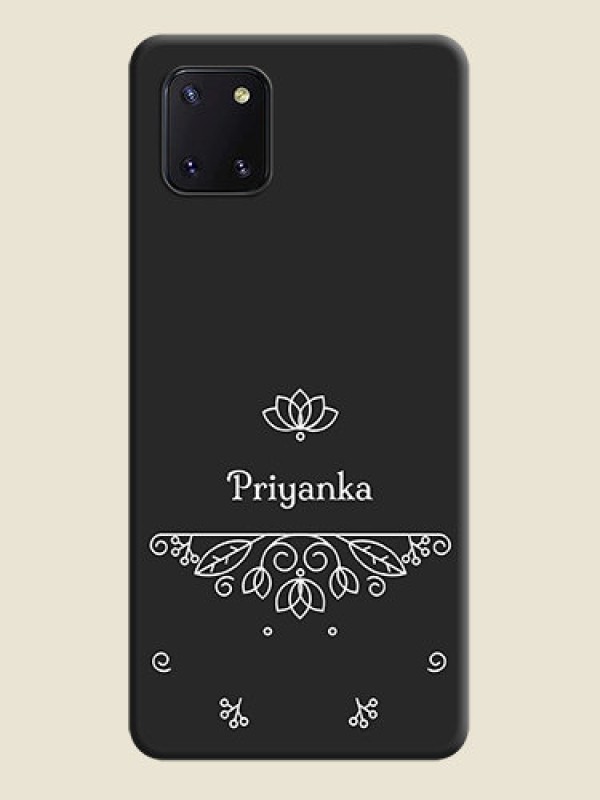 Custom Lotus Garden Custom Text On Space Black Personalized Soft Matte Phone Covers -Samsung Galaxy Note 10 Lite
