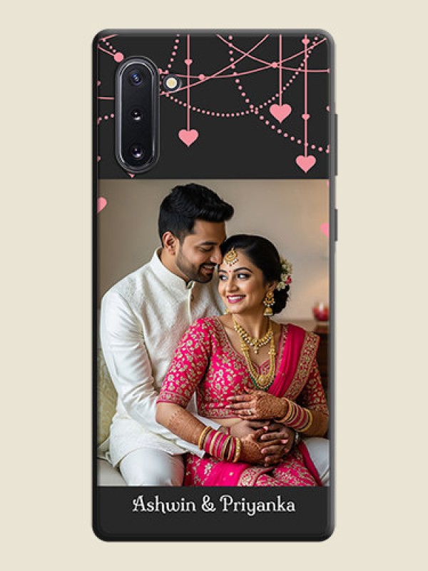 Custom Pink Love Hangings with Text on Space Black Custom Soft Matte Back Cover - Galaxy Note 10