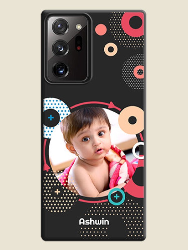 Custom Multicoloured Round Image on Personalised Space Black Soft Matte Cases - Galaxy Note 20 Ultra