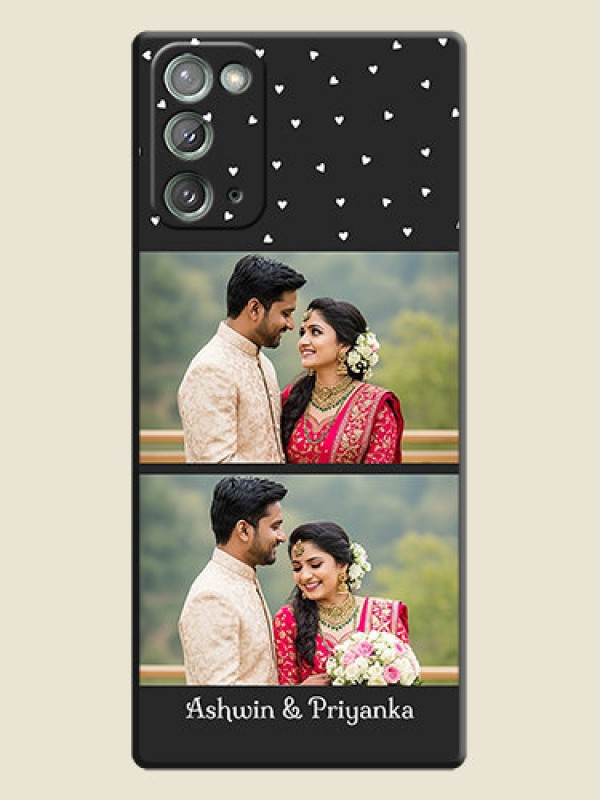 Custom Miniature Love Symbols with Name on Space Black Custom Soft Matte Back Cover - Galaxy Note 20