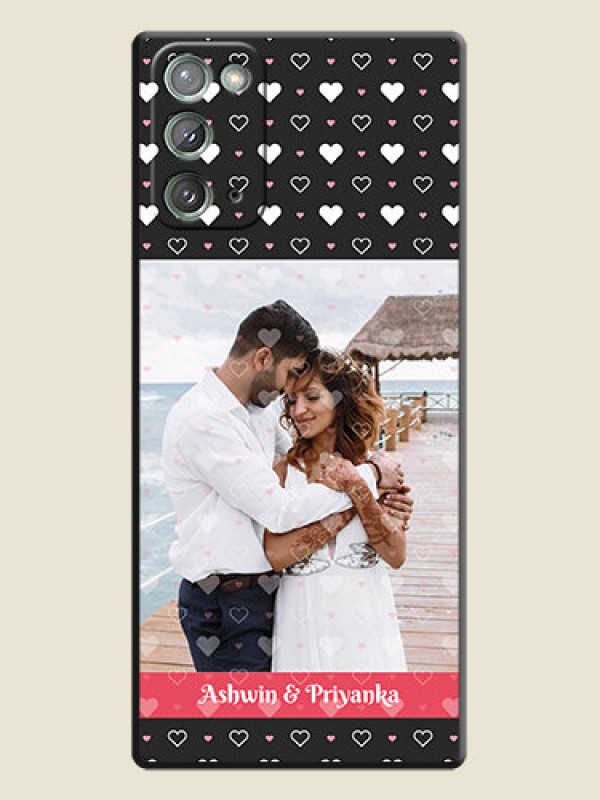 Custom White Color Love Symbols with Text Design - Photo on Space Black Soft Matte Phone Cover - Galaxy Note 20