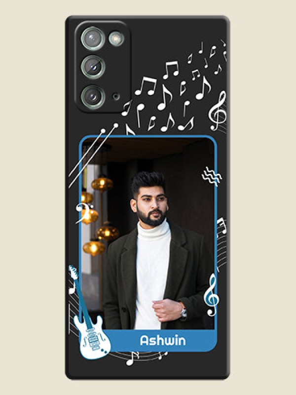 Custom Musical Theme Design with Text - Photo on Space Black Soft Matte Mobile Case - Galaxy Note 20