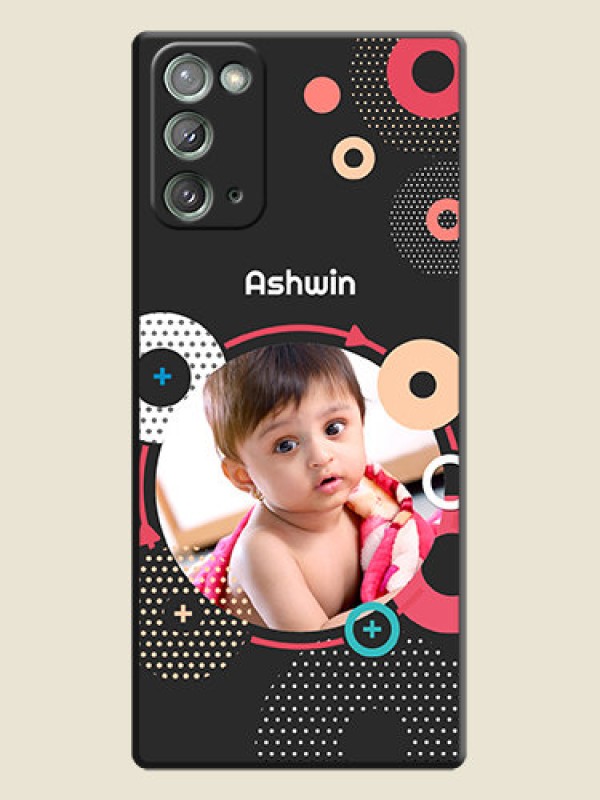 Custom Multicoloured Round Image on Personalised Space Black Soft Matte Cases - Galaxy Note 20