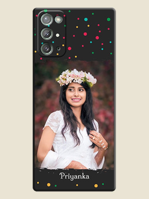 Custom Multicolor Dotted Pattern with Text on Space Black Custom Soft Matte Phone Back Cover - Galaxy Note 20