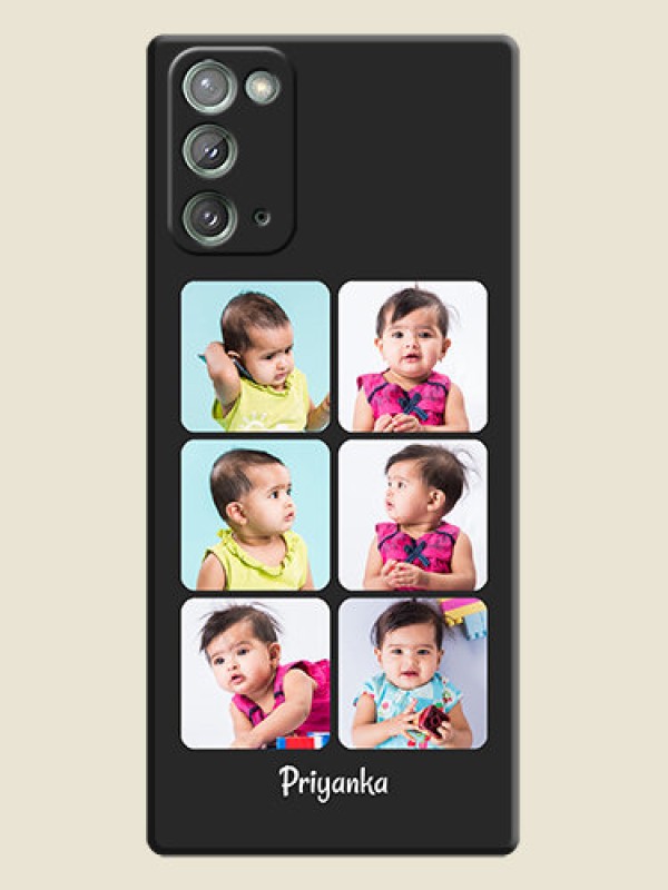 Custom Floral Art with 6 Image Holder - Photo on Space Black Soft Matte Mobile Case - Galaxy Note 20