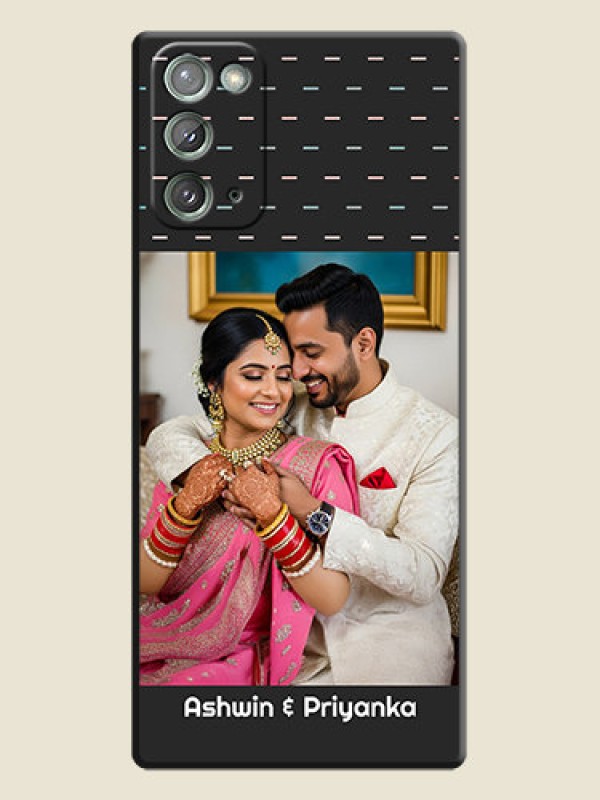 Custom Line Pattern Design with Text on Space Black Custom Soft Matte Phone Back Cover - Galaxy Note 20