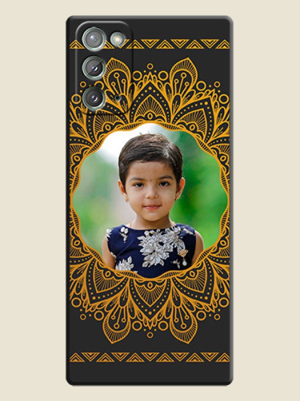 Custom Round Image with Floral Design - Photo on Space Black Soft Matte Mobile Cover - Galaxy Note 20