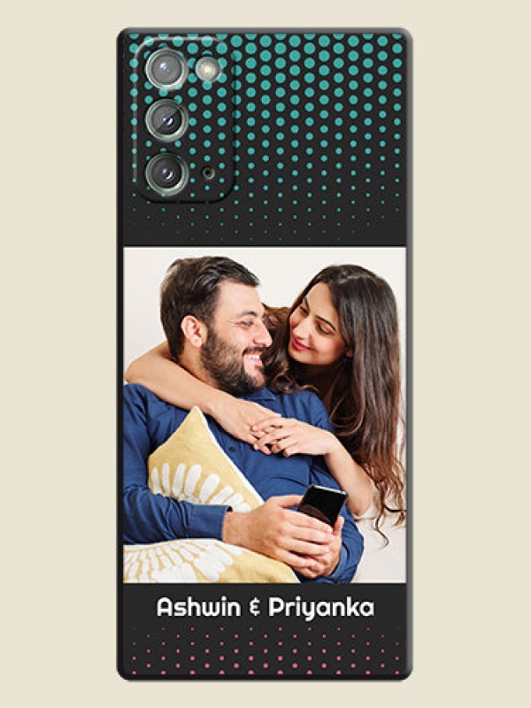 Custom Faded Dots with Grunge Photo Frame and Text on Space Black Custom Soft Matte Phone Cases - Galaxy Note 20