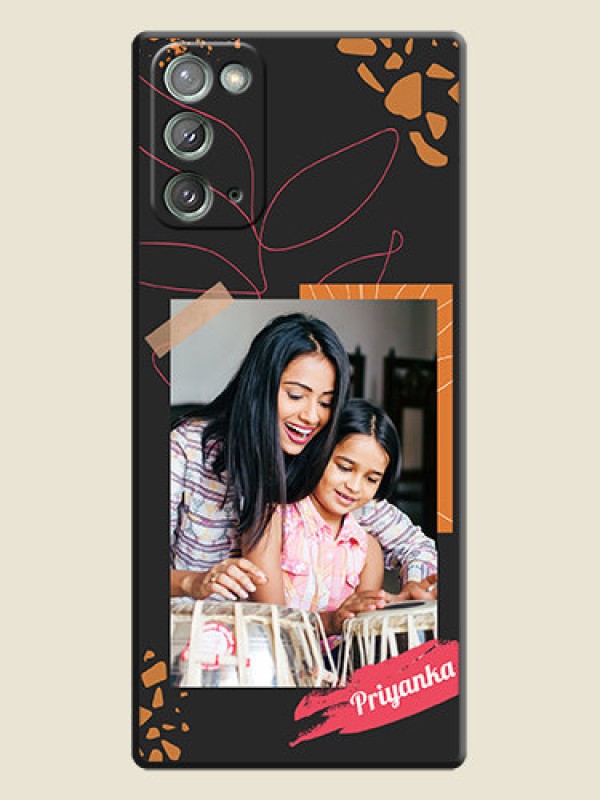 Custom Orange Photo Frame on Space Black Custom Soft Matte Phone Back Cover - Galaxy Note 20