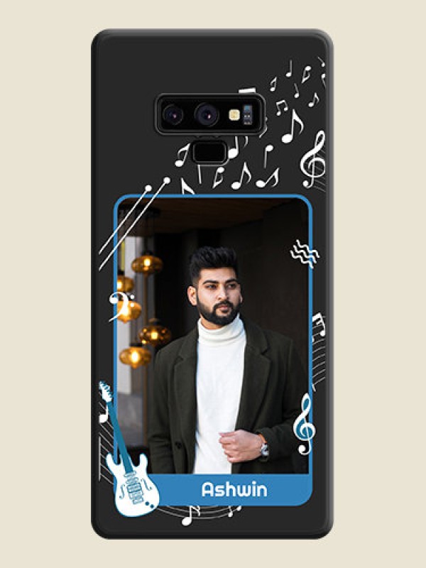 Custom Musical Theme Design with Text on Photo on Space Black Soft Matte Mobile Case - Galaxy Note 9