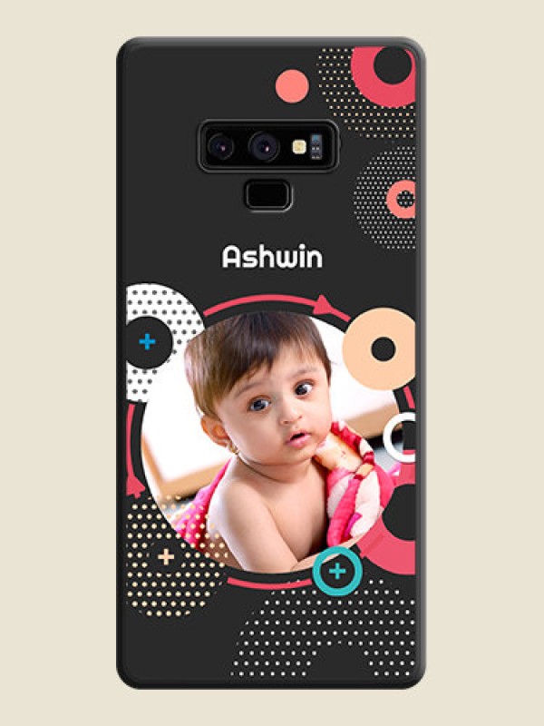 Custom Multicoloured Round Image on Personalised Space Black Soft Matte Cases - Galaxy Note 9