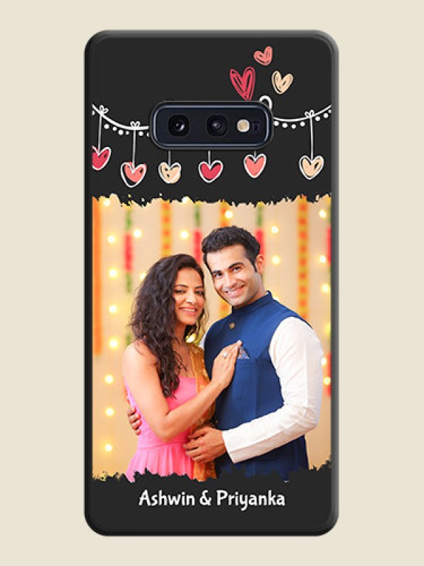Custom Pink Love Hangings with Name on Space Black Custom Soft Matte Phone Cases - Galaxy S10E
