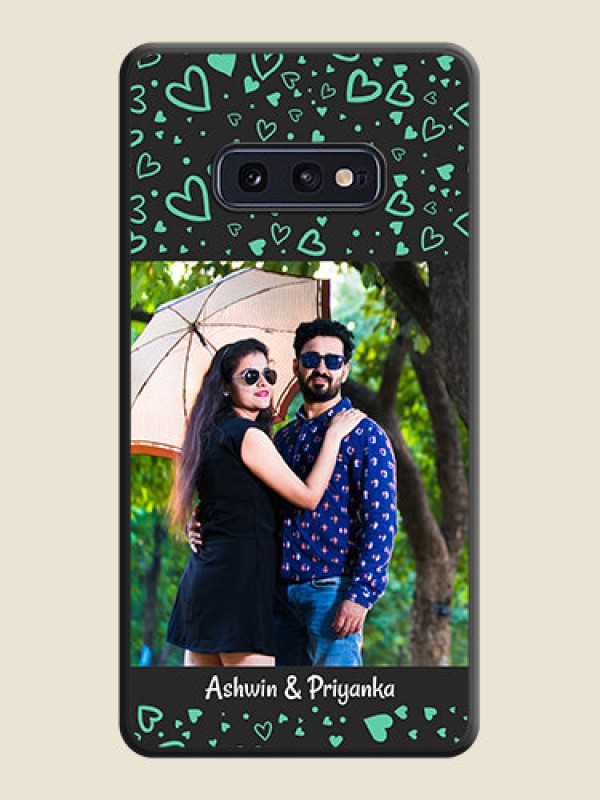Custom Sea Green Indefinite Love Pattern on Photo on Space Black Soft Matte Mobile Cover - Galaxy S10E