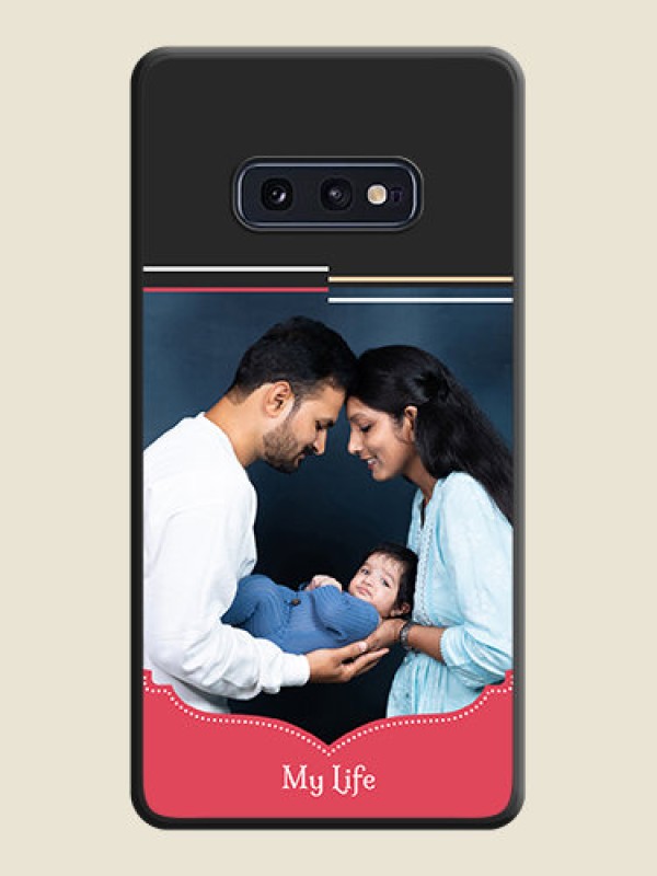 Custom Classic Plain Design with Name on Photo on Space Black Soft Matte Phone Cover - Galaxy S10E