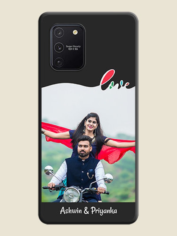 Custom Fall in Love Pattern with Picture on Photo on Space Black Soft Matte Mobile Case - Galaxy S10 Lite