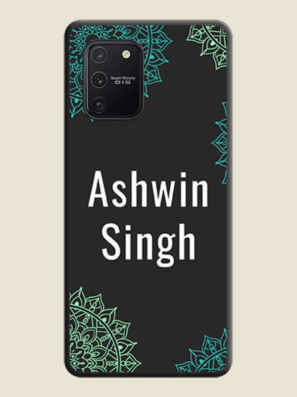 Custom Your Name with Floral Design on Space Black Custom Soft Matte Back Cover - Galaxy S10 Lite