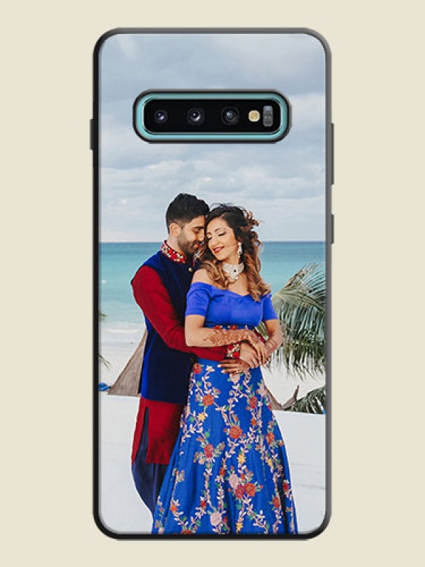 Custom Full Single Pic Upload On Space Black Personalized Soft Matte Phone Covers -Samsung Galaxy S10 Plus