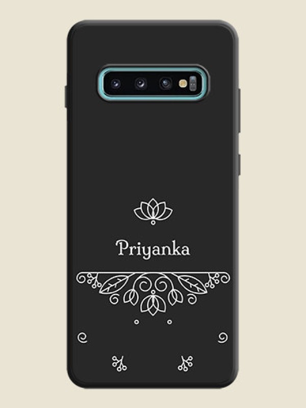 Custom Lotus Garden Custom Text On Space Black Personalized Soft Matte Phone Covers -Samsung Galaxy S10 Plus