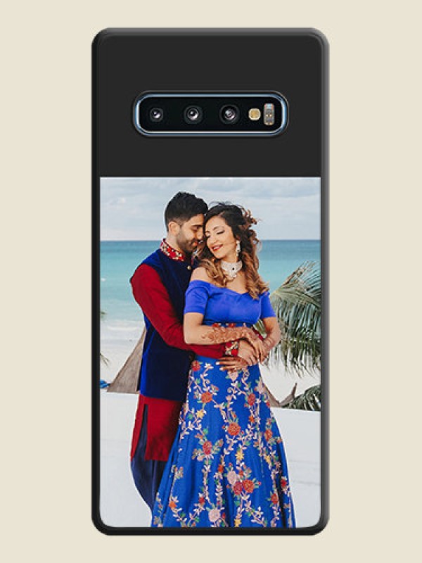 Custom Image Upload With Space Black Color On Custom Soft Matte Mobile Back Cover - Samsung Galaxy S10