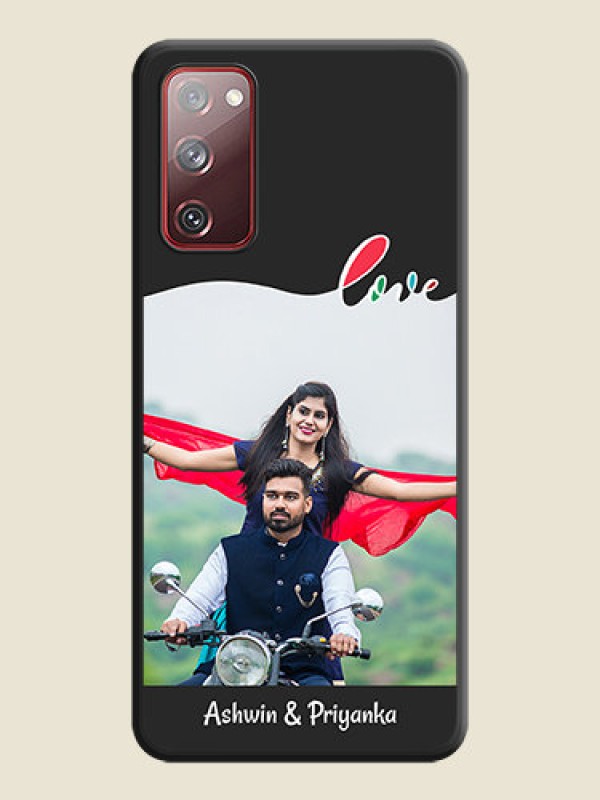 Custom Fall in Love Pattern with Picture on Photo on Space Black Soft Matte Mobile Case - Galaxy S20 FE