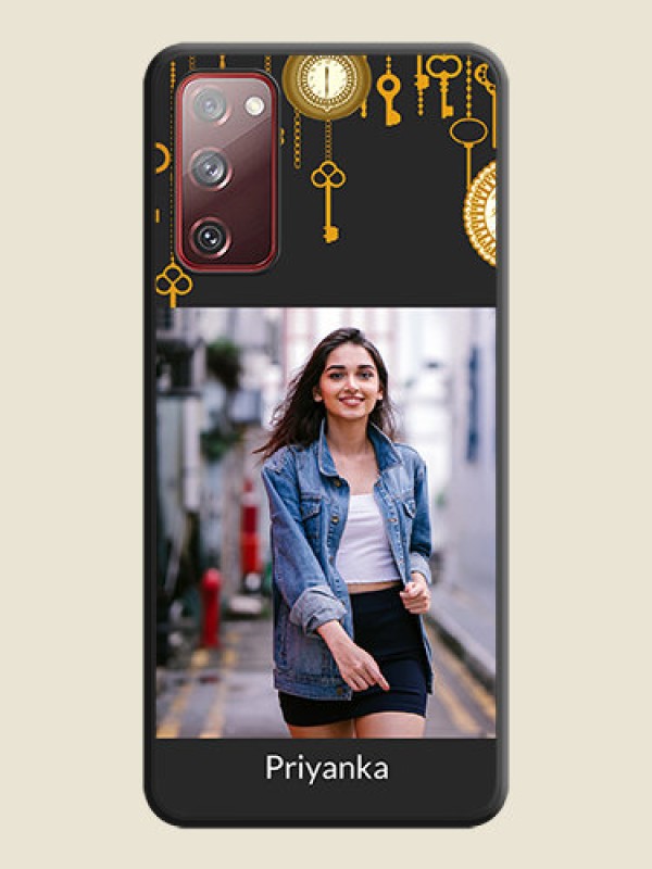 Custom Decorative Design with Text on Space Black Custom Soft Matte Back Cover - Galaxy S20 FE