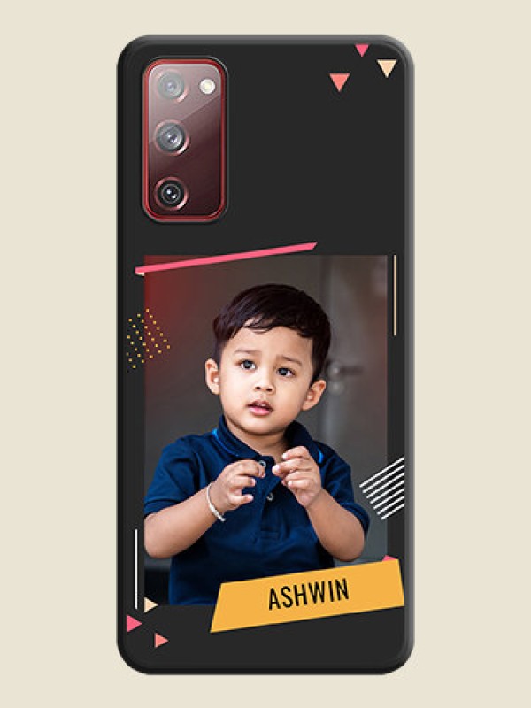 Custom Photo Frame with Triangle Small Dots on Photo on Space Black Soft Matte Back Cover - Galaxy S20 FE