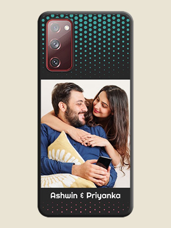 Custom Faded Dots with Grunge Photo Frame and Text on Space Black Custom Soft Matte Phone Cases - Galaxy S20 FE