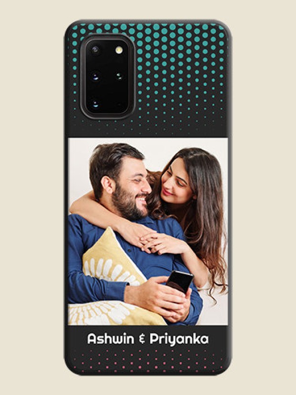 Custom Faded Dots with Grunge Photo Frame and Text on Space Black Custom Soft Matte Phone Cases - Galaxy S20 Plus