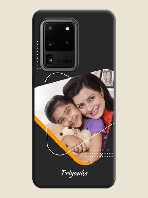 Custom Yellow Triangle - Photo on Space Black Soft Matte Phone Cover - Galaxy S20 Ultra