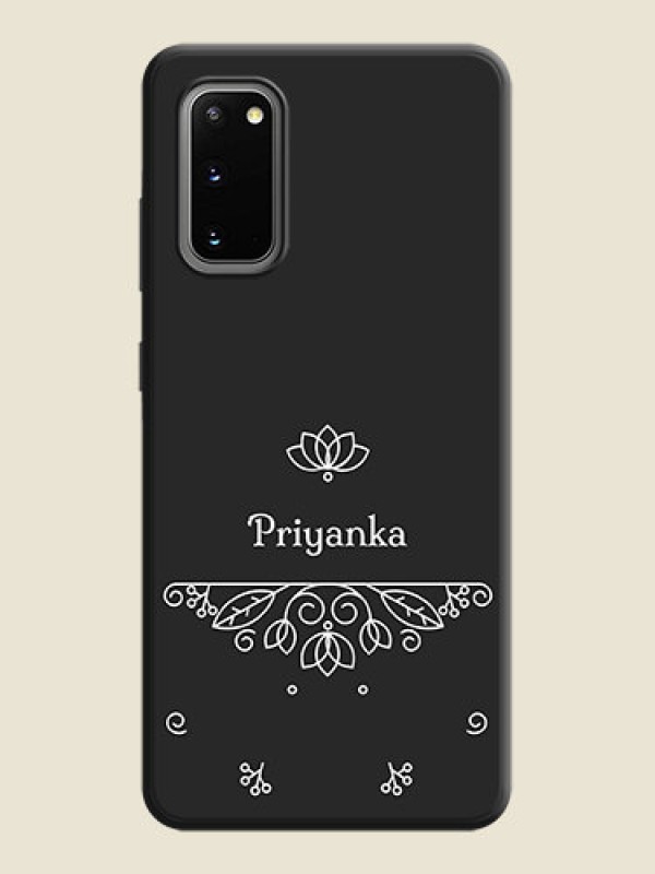Custom Lotus Garden Custom Text On Space Black Personalized Soft Matte Phone Covers -Samsung Galaxy S20