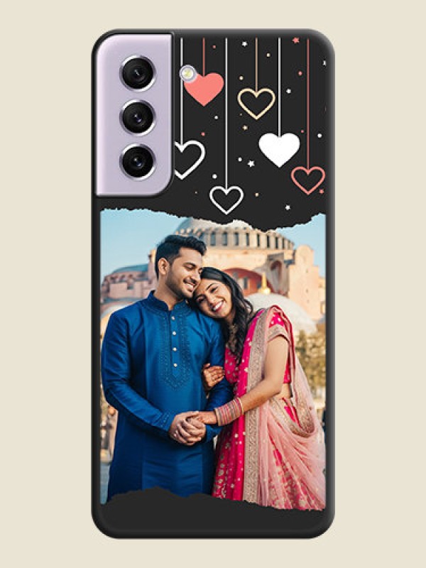 Custom Love Hangings with Splash Wave Picture on Space Black Custom Soft Matte Phone Back Cover - Galaxy S21 FE 5G