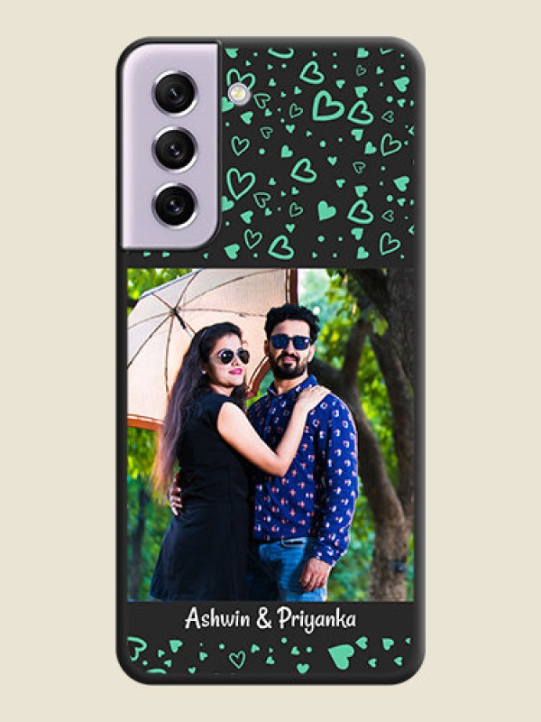 Custom Sea Green Indefinite Love Pattern on Photo on Space Black Soft Matte Mobile Cover - Galaxy S21 FE 5G