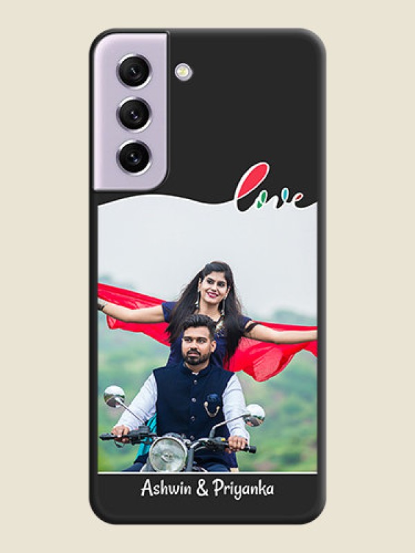 Custom Fall in Love Pattern with Picture on Photo on Space Black Soft Matte Mobile Case - Galaxy S21 FE 5G