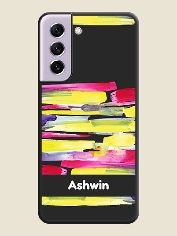 Custom Brush Coloured on Space Black Personalized Soft Matte Phone Covers - Galaxy S21 FE 5G