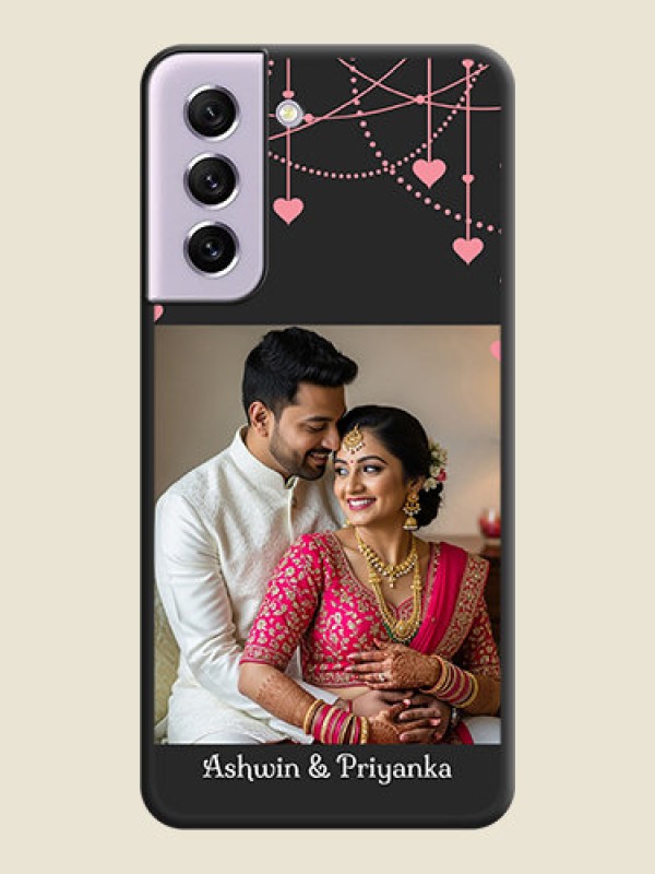 Custom Pink Love Hangings with Text on Space Black Custom Soft Matte Back Cover - Galaxy S21 FE 5G