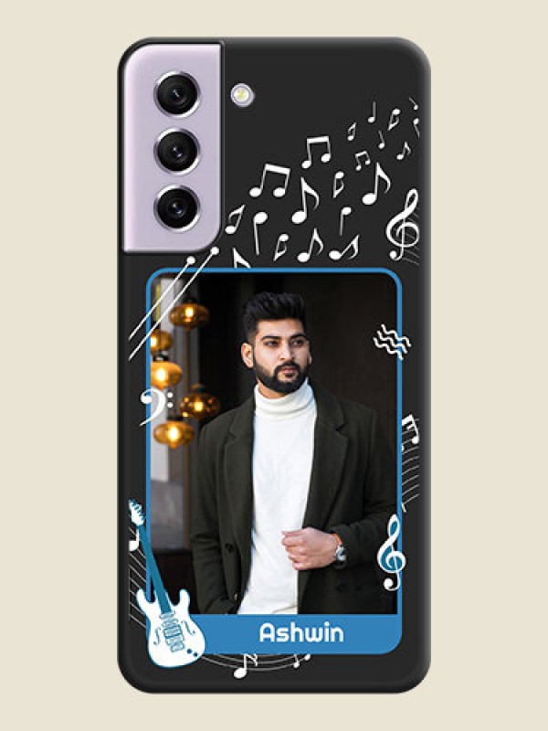 Custom Musical Theme Design with Text on Photo on Space Black Soft Matte Mobile Case - Galaxy S21 FE 5G