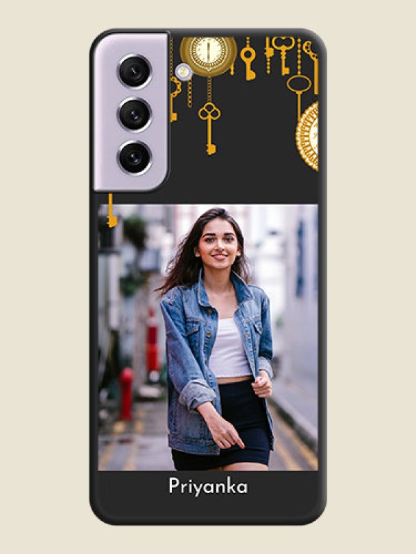 Custom Decorative Design with Text on Space Black Custom Soft Matte Back Cover - Galaxy S21 FE 5G
