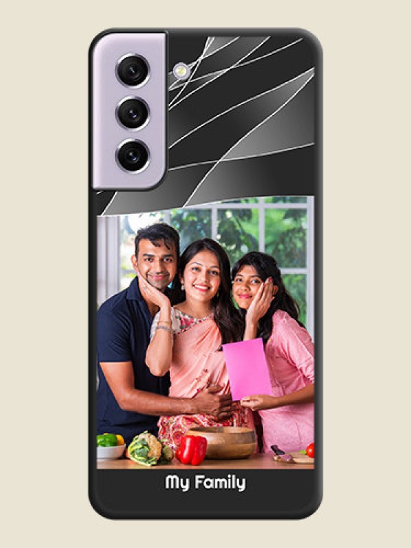 Custom Mixed Wave Lines on Photo on Space Black Soft Matte Mobile Cover - Galaxy S21 FE 5G