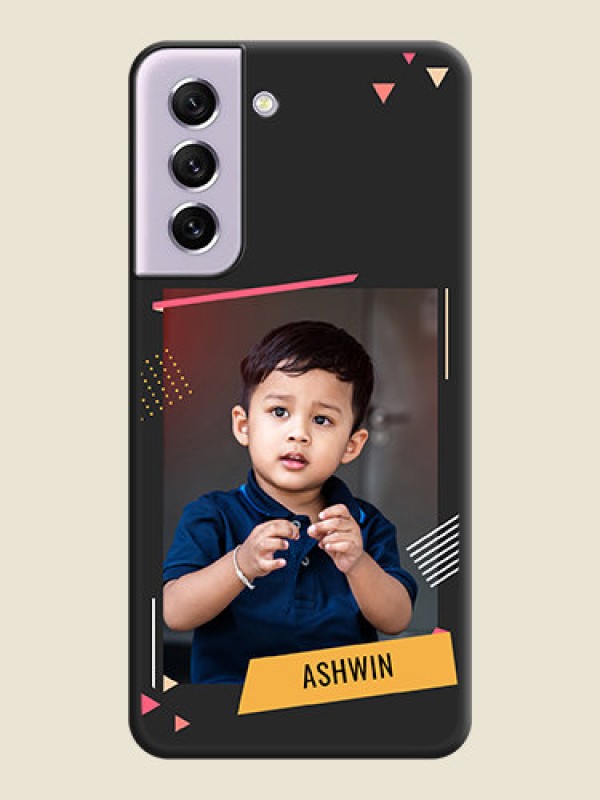 Custom Photo Frame with Triangle Small Dots on Photo on Space Black Soft Matte Back Cover - Galaxy S21 FE 5G