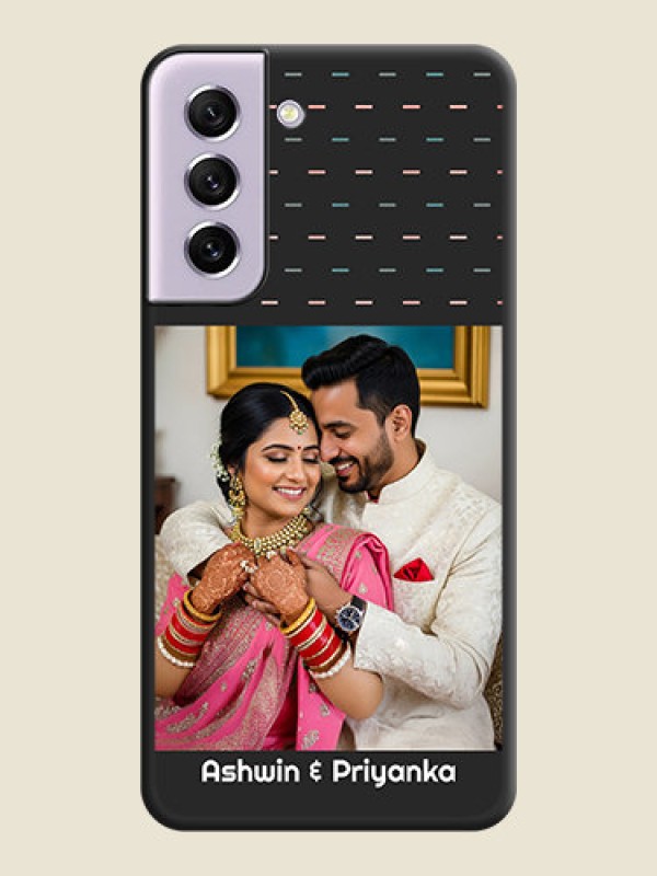 Custom Line Pattern Design with Text on Space Black Custom Soft Matte Phone Back Cover - Galaxy S21 FE 5G