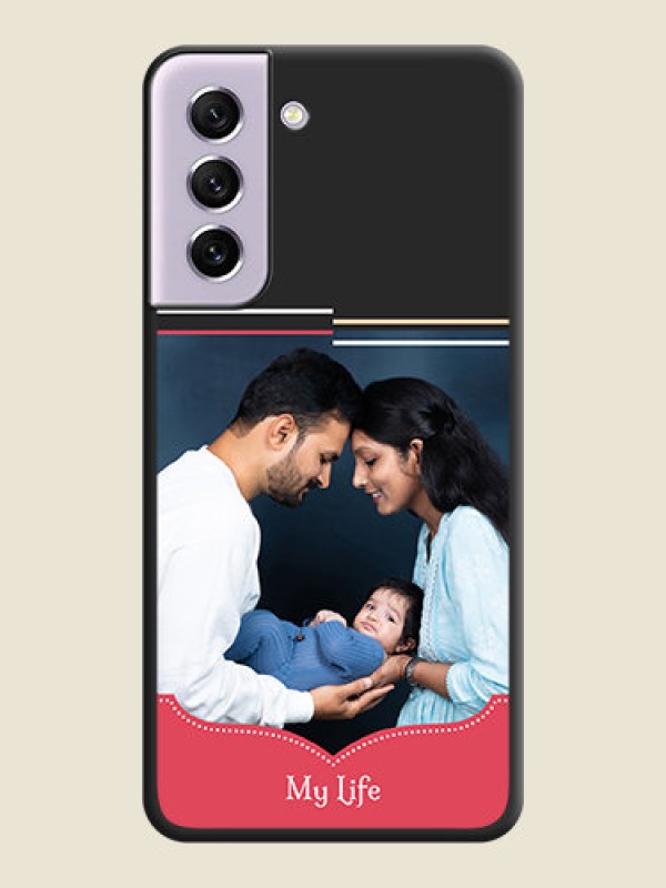 Custom Classic Plain Design with Name on Photo on Space Black Soft Matte Phone Cover - Galaxy S21 FE 5G