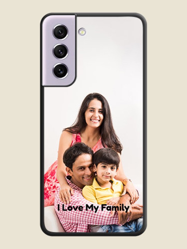 Custom Full Single Pic Upload With Text On Space Black Personalized Soft Matte Phone Covers -Samsung Galaxy S21 Fe 5G