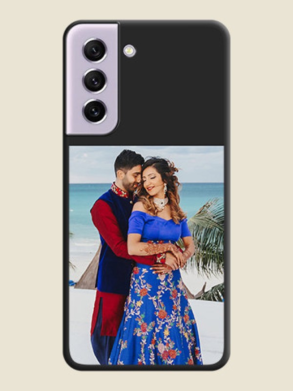 Custom Image Upload With Space Black Color On Custom Soft Matte Mobile Back Cover - Samsung Galaxy S21 Fe 5G