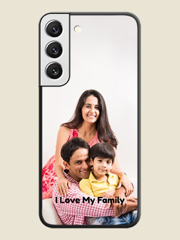 Custom Full Single Pic Upload With Text On Space Black Personalized Soft Matte Phone Covers -Samsung Galaxy S22 5G